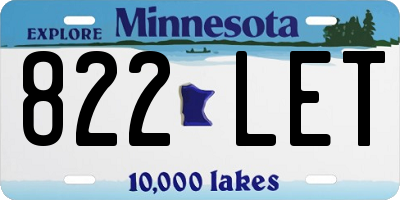 MN license plate 822LET