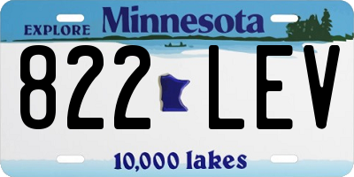 MN license plate 822LEV