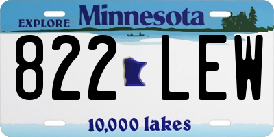 MN license plate 822LEW