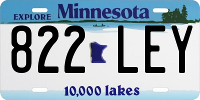 MN license plate 822LEY
