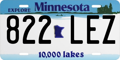 MN license plate 822LEZ