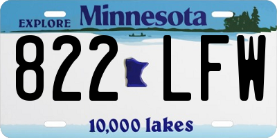 MN license plate 822LFW