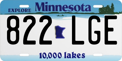 MN license plate 822LGE