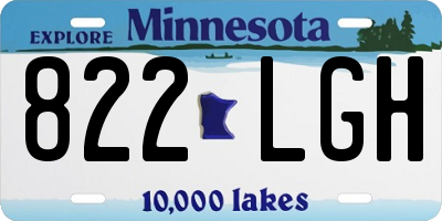 MN license plate 822LGH