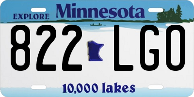 MN license plate 822LGO