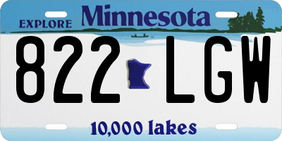 MN license plate 822LGW