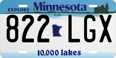MN license plate 822LGX