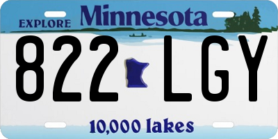 MN license plate 822LGY