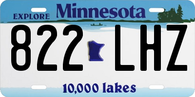 MN license plate 822LHZ