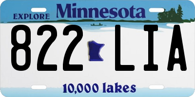 MN license plate 822LIA