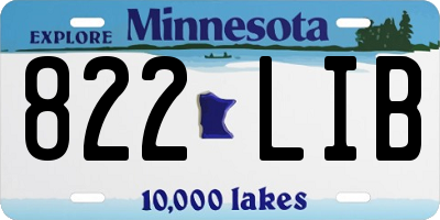 MN license plate 822LIB
