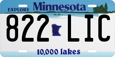 MN license plate 822LIC