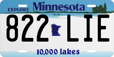 MN license plate 822LIE