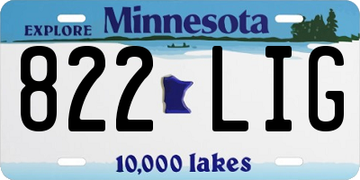 MN license plate 822LIG