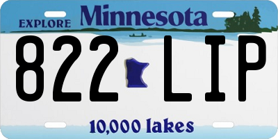 MN license plate 822LIP