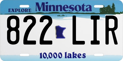 MN license plate 822LIR
