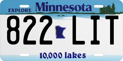 MN license plate 822LIT