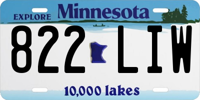 MN license plate 822LIW