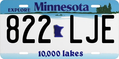 MN license plate 822LJE