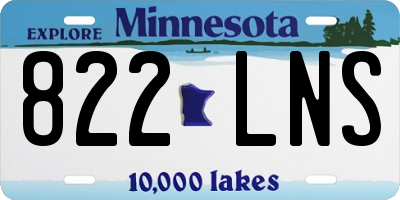 MN license plate 822LNS