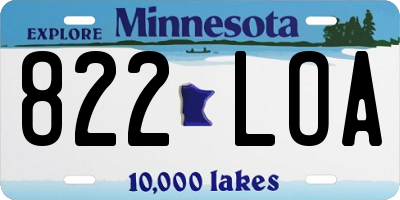 MN license plate 822LOA