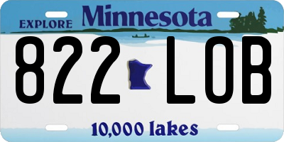 MN license plate 822LOB
