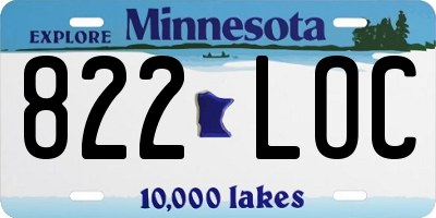 MN license plate 822LOC