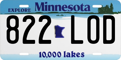 MN license plate 822LOD