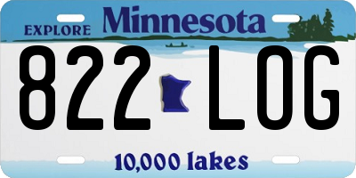 MN license plate 822LOG