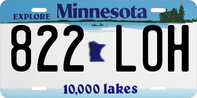 MN license plate 822LOH