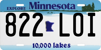 MN license plate 822LOI