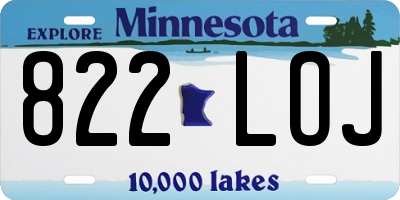 MN license plate 822LOJ