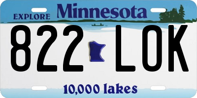 MN license plate 822LOK
