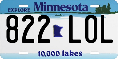 MN license plate 822LOL