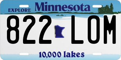MN license plate 822LOM