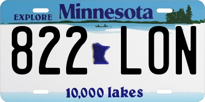 MN license plate 822LON