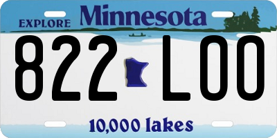 MN license plate 822LOO