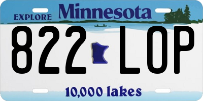 MN license plate 822LOP