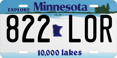 MN license plate 822LOR