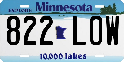 MN license plate 822LOW