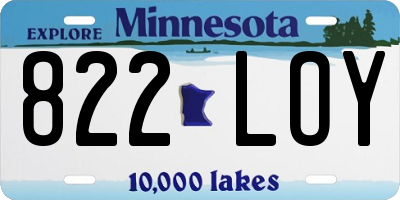MN license plate 822LOY