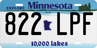 MN license plate 822LPF