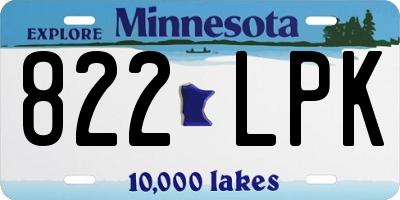 MN license plate 822LPK