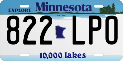 MN license plate 822LPO
