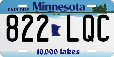 MN license plate 822LQC
