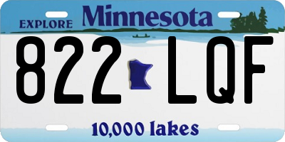 MN license plate 822LQF