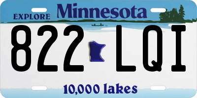 MN license plate 822LQI