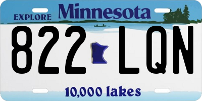 MN license plate 822LQN