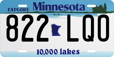 MN license plate 822LQO