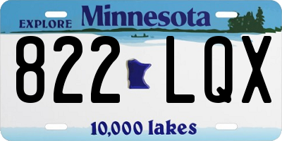 MN license plate 822LQX